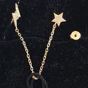 Adina's Pave Star Lightning Chain Stud Earring